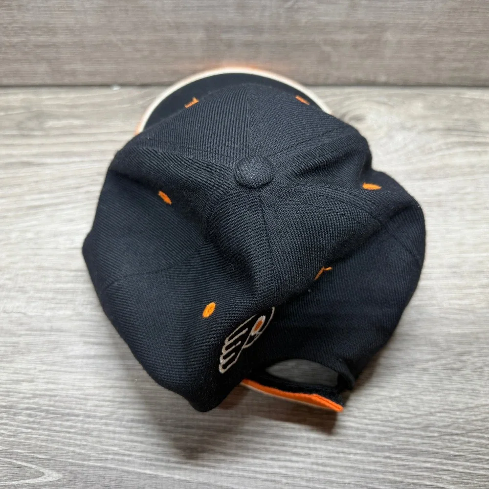 NHL Philadelphia Flyers Hat Mens OSFA Black Orange Center Ice Strapback Cap